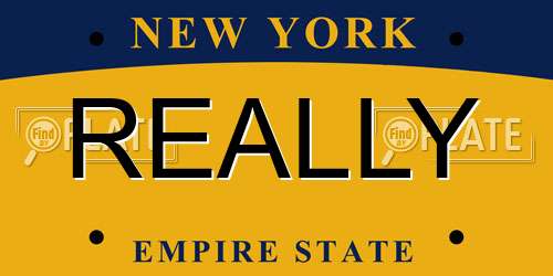 REALLY New York License Plate