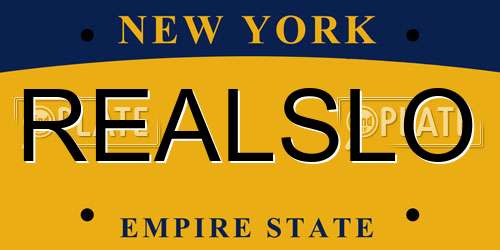 REALSLO New York License Plate