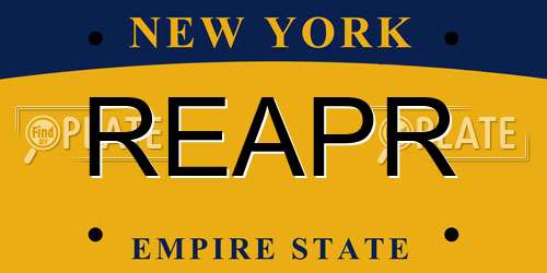 REAPR New York License Plate