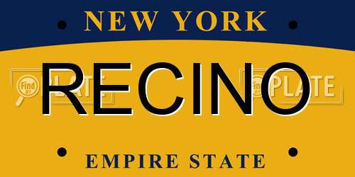 RECINO New York License Plate