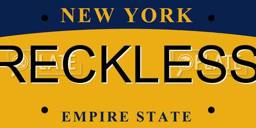 RECKLESS New York License Plate