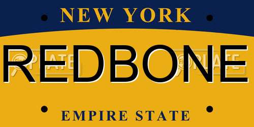 REDBONE New York License Plate