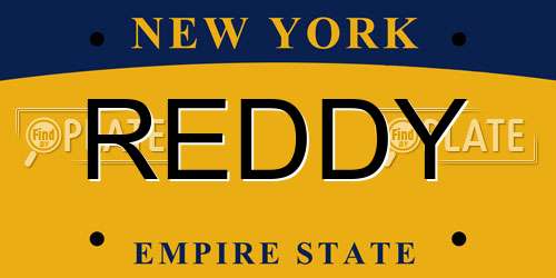 REDDY New York License Plate