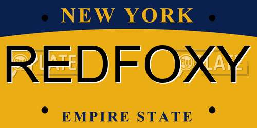 REDFOXY New York License Plate