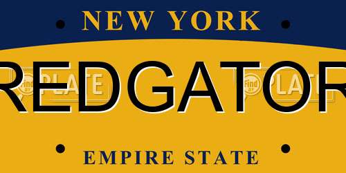 REDGATOR New York License Plate