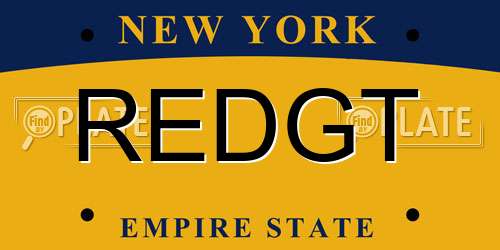 REDGT New York License Plate