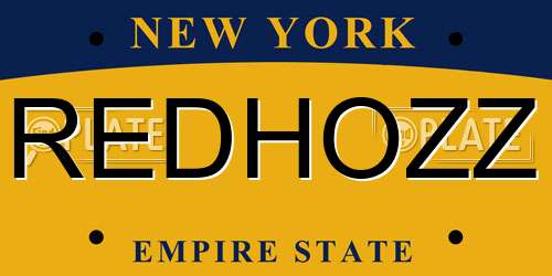 REDHOZZ New York License Plate