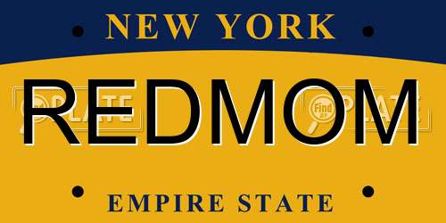 REDMOM New York License Plate