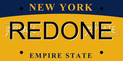 REDONE New York License Plate
