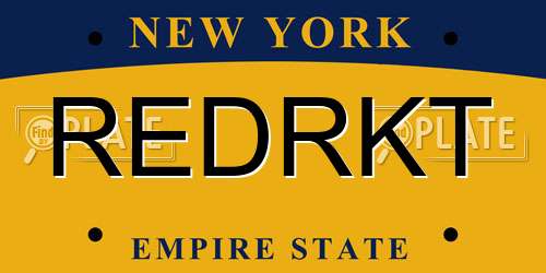 REDRKT New York License Plate