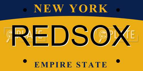 REDSOX New York License Plate