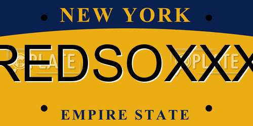 REDSOXXX New York License Plate