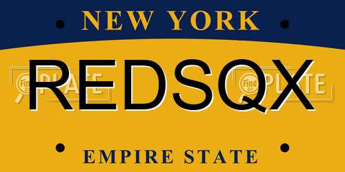 REDSQX New York License Plate