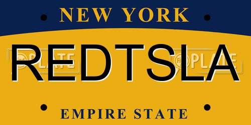 REDTSLA New York License Plate