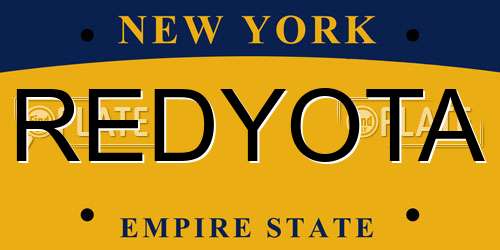 REDYOTA New York License Plate
