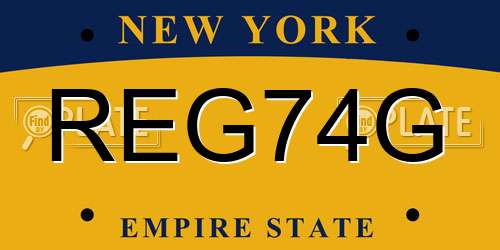 REG74G New York License Plate