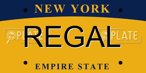 REGAL New York License Plate