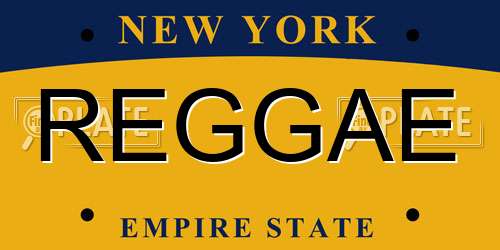 REGGAE New York License Plate