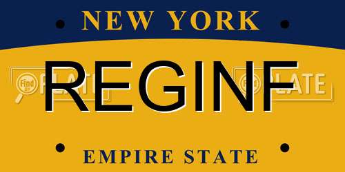 REGINF New York License Plate