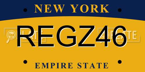 REGZ46 New York License Plate