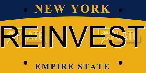 REINVEST New York License Plate
