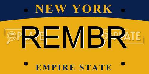 REMBR New York License Plate