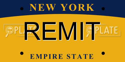 REMIT New York License Plate