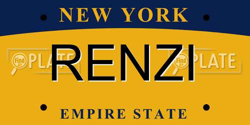 RENZI New York License Plate