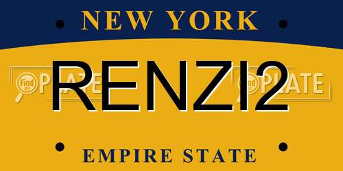 RENZI2 New York License Plate