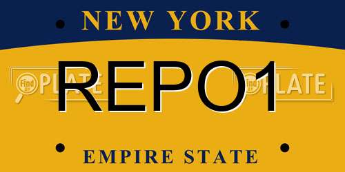 REPO1 New York License Plate