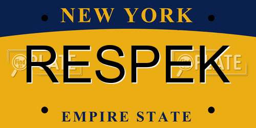 RESPEK New York License Plate