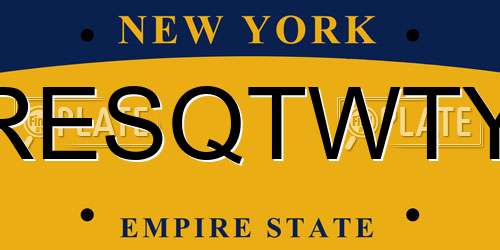 RESQTWTY New York License Plate