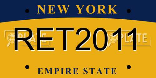 RET2011 New York License Plate