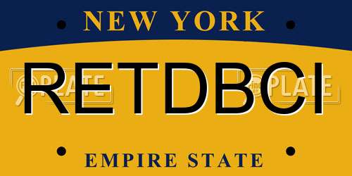 RETDBCI New York License Plate