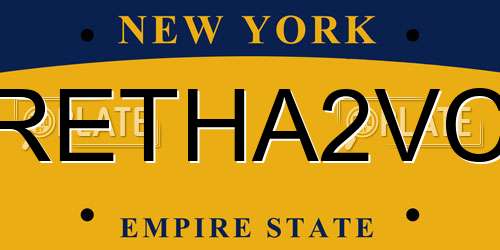RETHA2VC New York License Plate