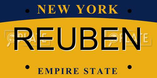 REUBEN New York License Plate
