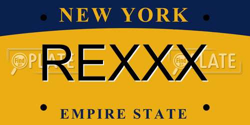 REXXX New York License Plate
