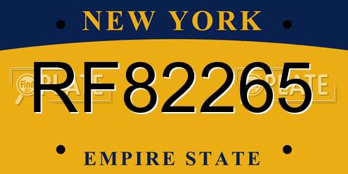 RF82265 New York License Plate
