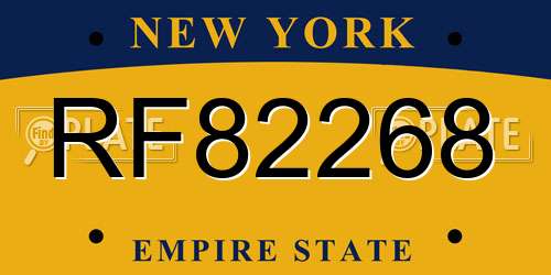 RF82268 New York License Plate