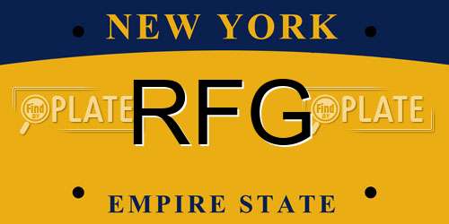 RFG New York License Plate