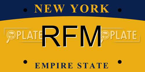 RFM New York License Plate
