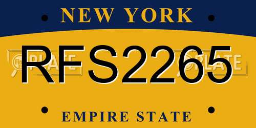 RFS2265 New York License Plate