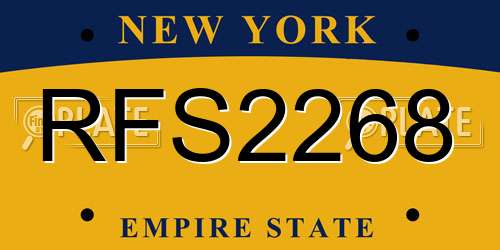 RFS2268 New York License Plate