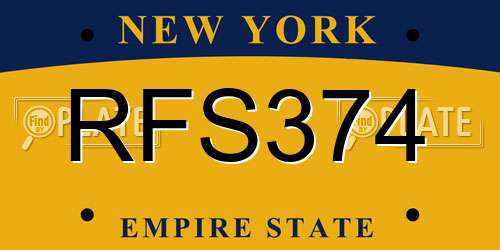 RFS374 New York License Plate