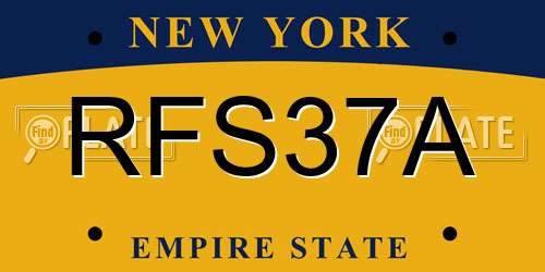 RFS37A New York License Plate