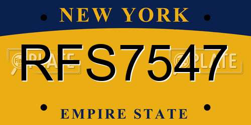 RFS7547 New York License Plate