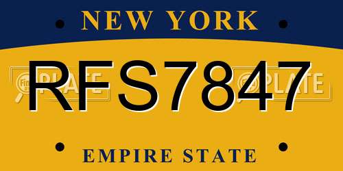 RFS7847 New York License Plate