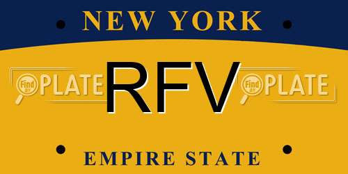 RFV New York License Plate