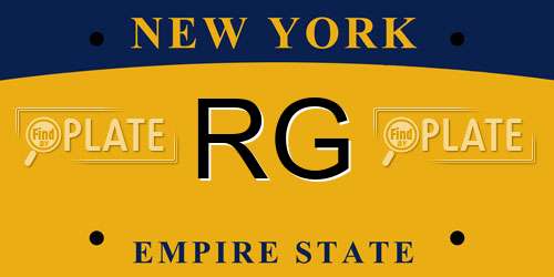 RG New York License Plate