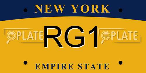 RG1 New York License Plate